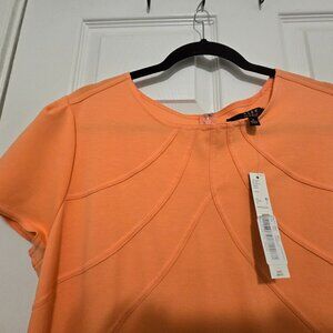 Alex Marie Beaty‎ Dress Women's Coral Casual Pockets Midi Fit & Flare